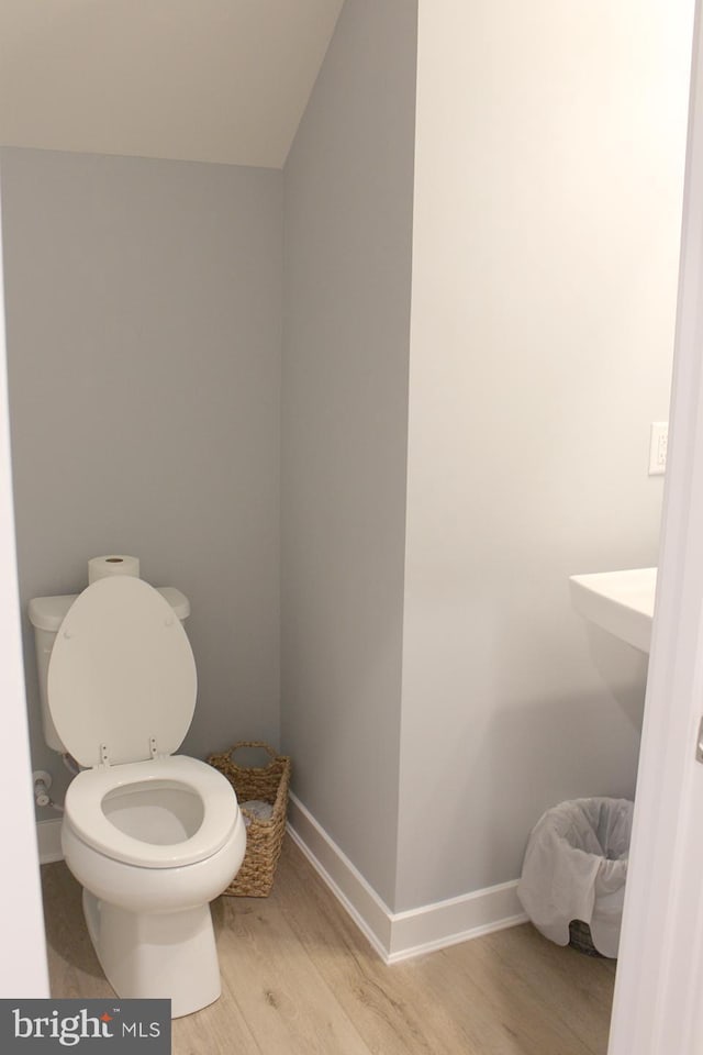 bathroom featuring toilet and hardwood / wood-style floors