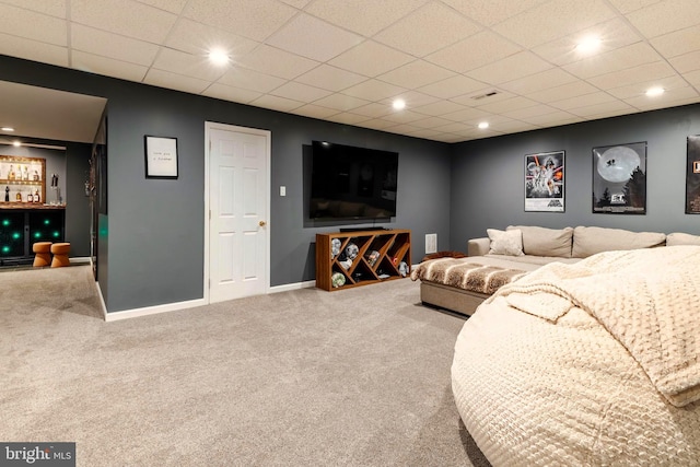 living room featuring carpet floors