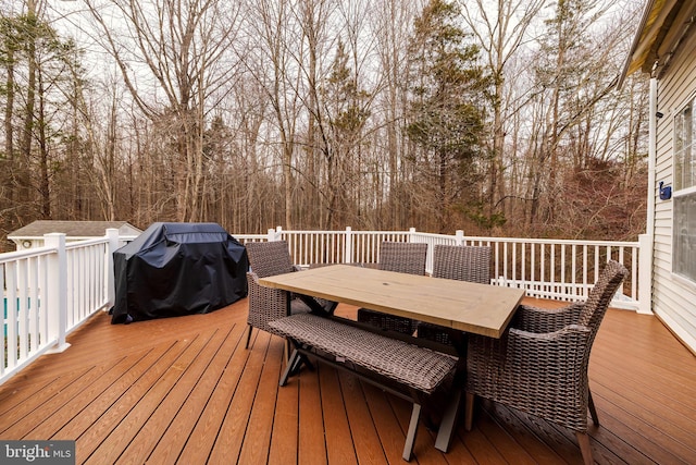 deck with a grill