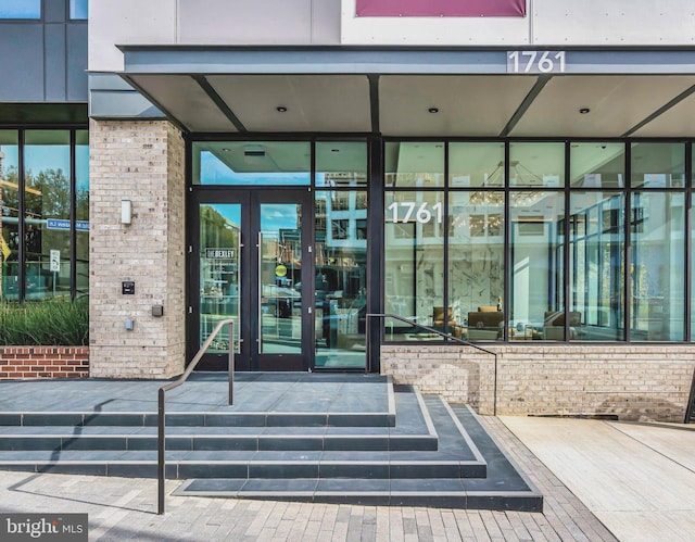 view of exterior entry with french doors