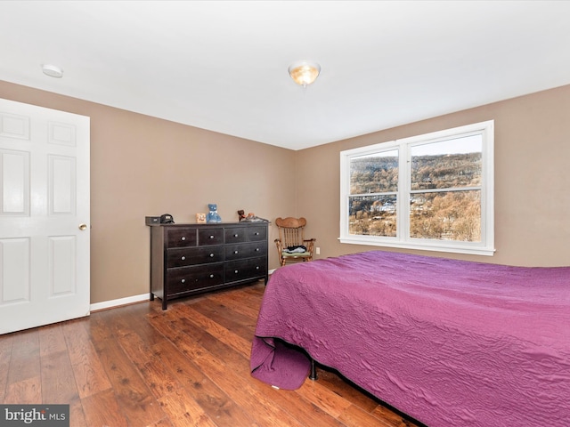 bedroom featuring dark wood-type flooring