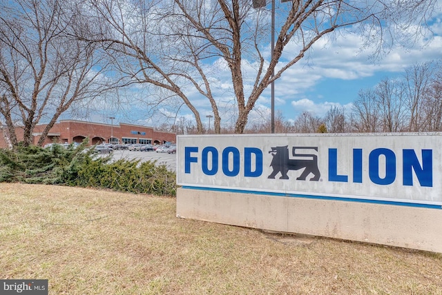 view of community sign