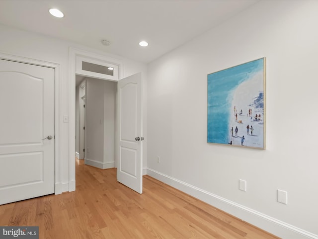 unfurnished bedroom featuring light hardwood / wood-style flooring