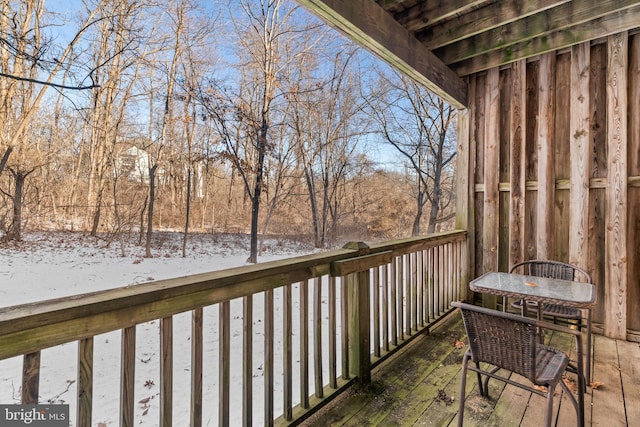 wooden balcony with a wooden deck