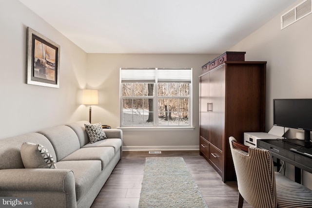 living room featuring hardwood / wood-style flooring