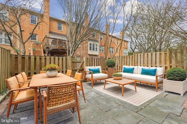 view of patio / terrace with an outdoor living space