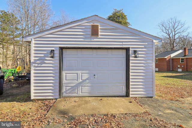 view of garage