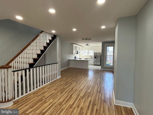 interior space with light wood-type flooring