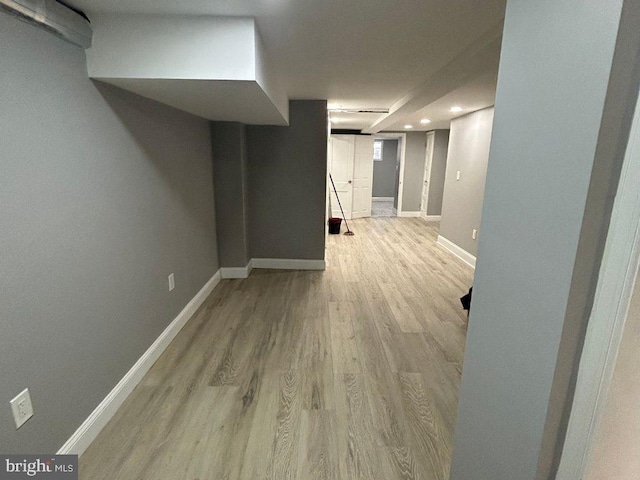 hallway featuring light hardwood / wood-style floors