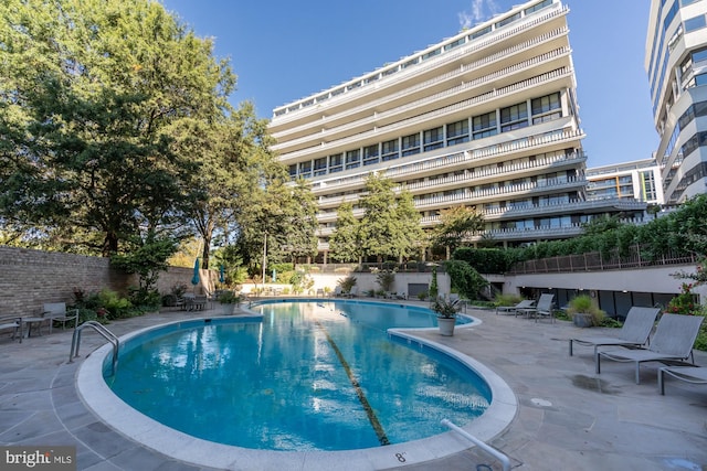 view of pool with a patio area