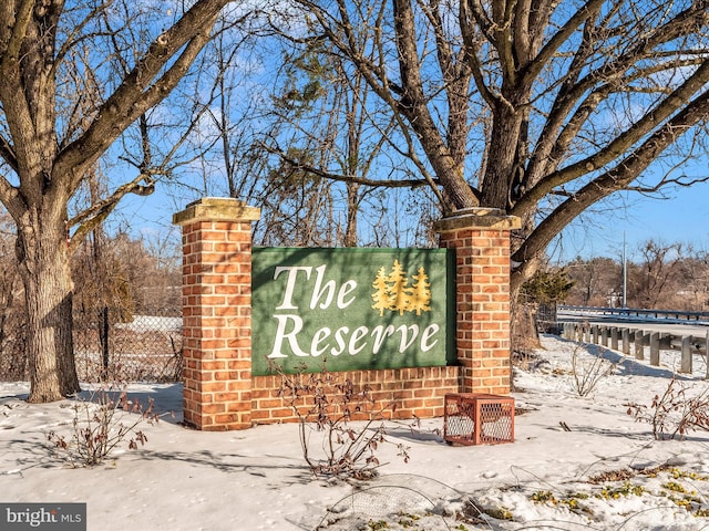 view of community sign