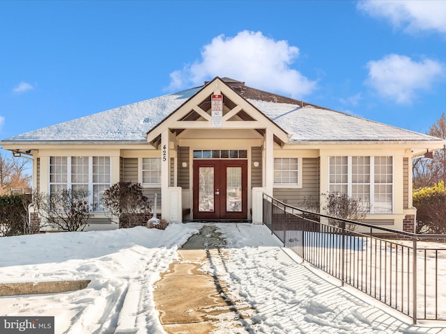 view of front of property featuring french doors