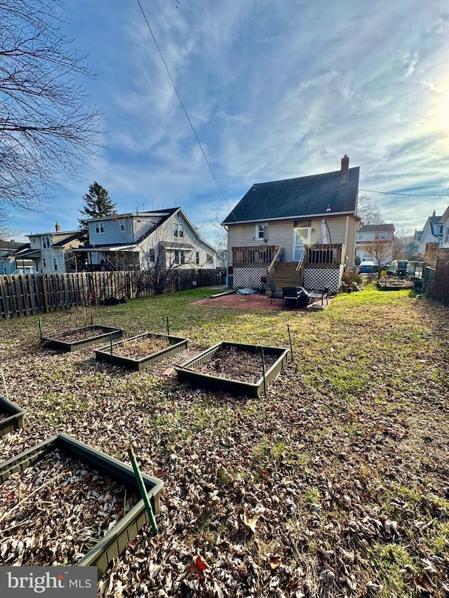 view of yard with a deck