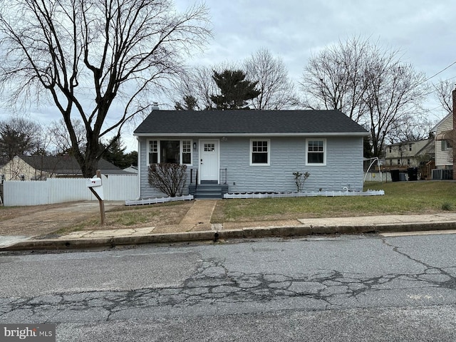 view of front of home with central air condition unit