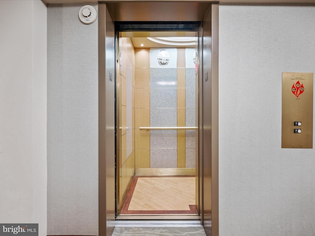 interior space featuring elevator