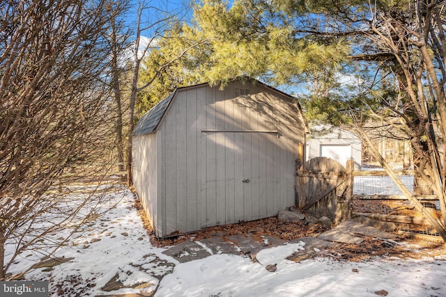 view of snow covered structure