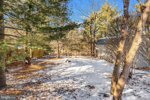 view of snowy yard