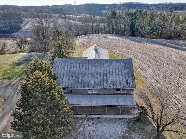 drone / aerial view featuring a rural view