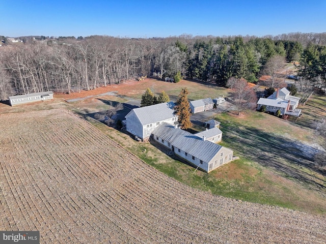 drone / aerial view with a rural view