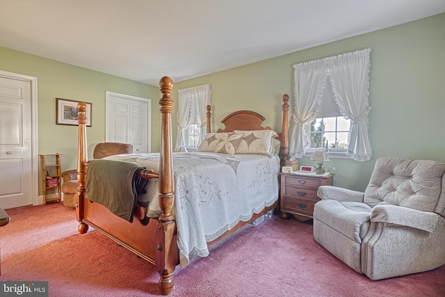 bedroom featuring carpet