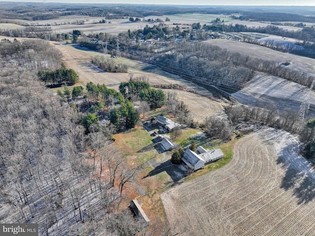 bird's eye view featuring a rural view