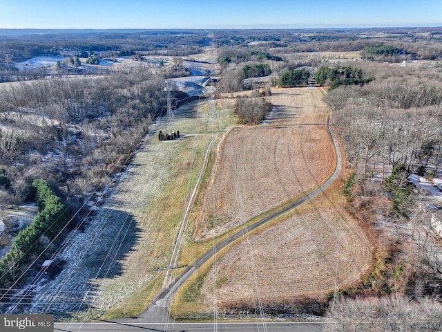 drone / aerial view featuring a rural view