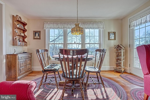 dining room featuring light wood-type flooring