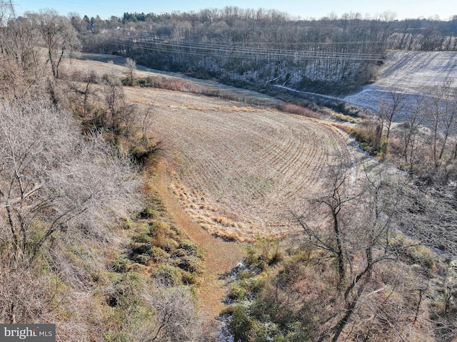 bird's eye view with a rural view