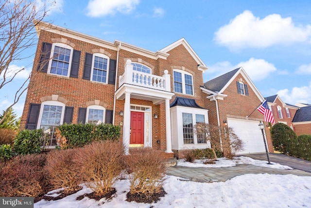 view of front of house with a garage