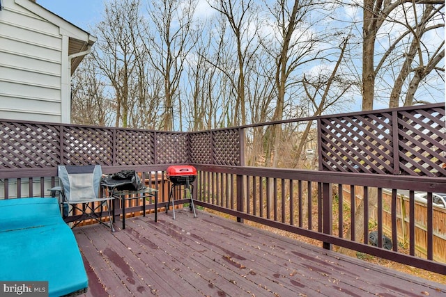 deck with area for grilling