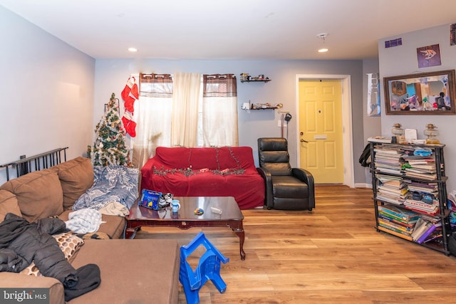 living room featuring light hardwood / wood-style floors