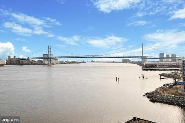 view of home's community with a water view