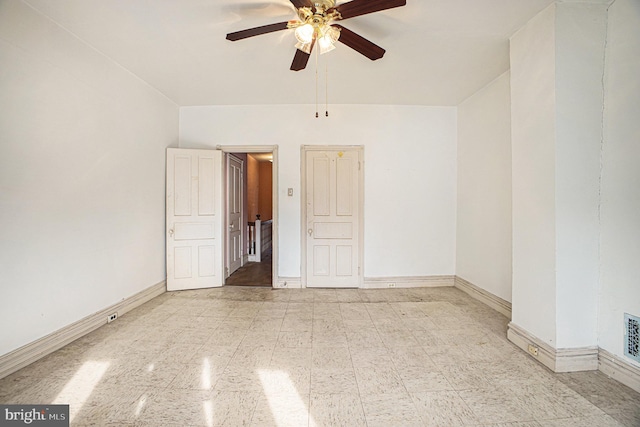 empty room featuring ceiling fan