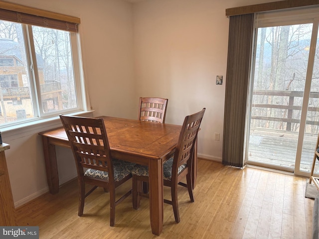 dining area featuring light hardwood / wood-style floors