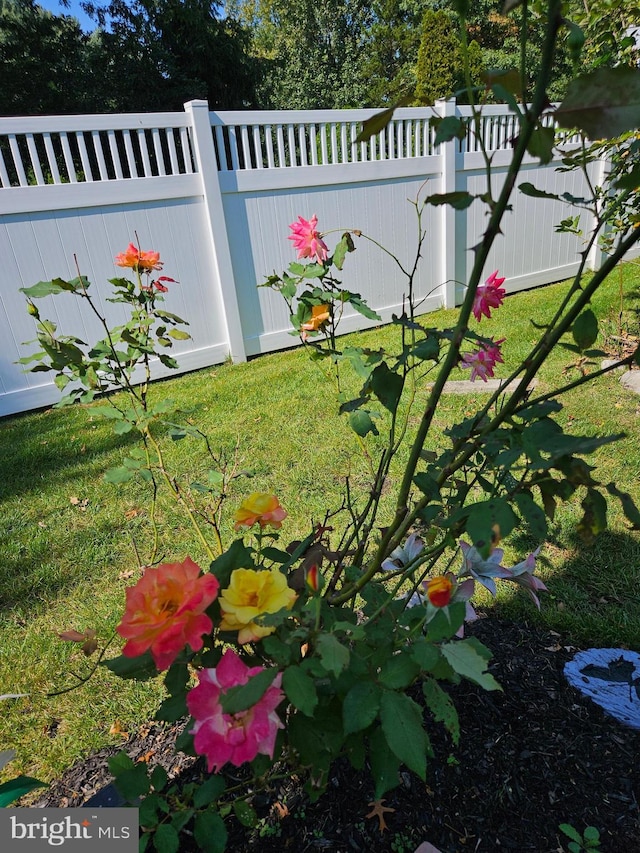 view of yard with fence