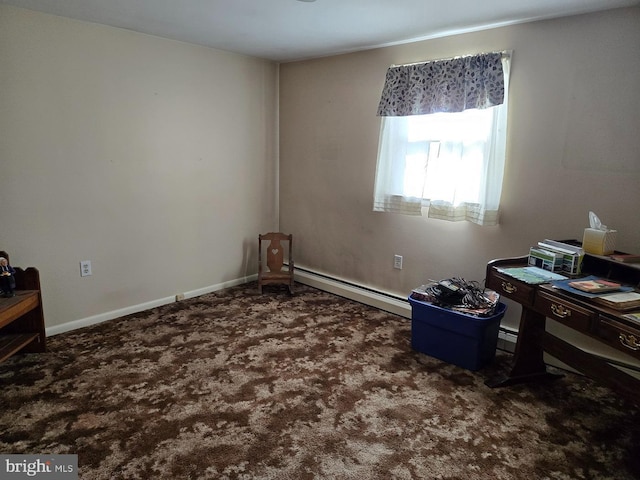 interior space with baseboard heating