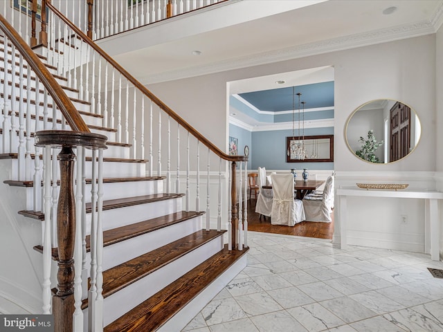 entrance foyer with crown molding