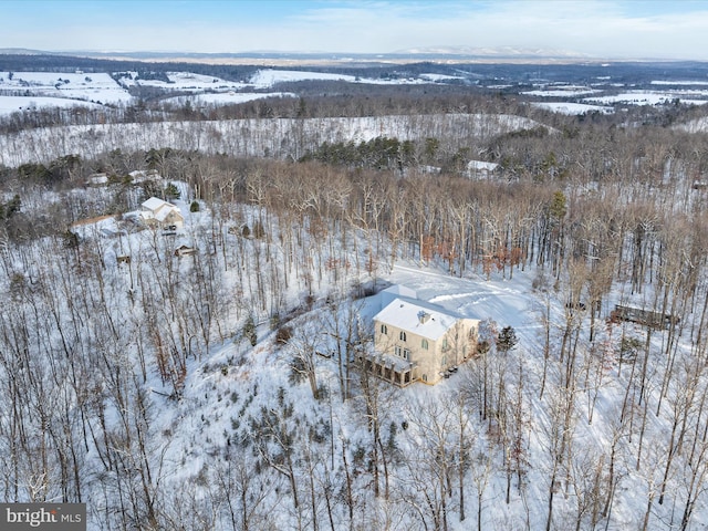 view of snowy aerial view