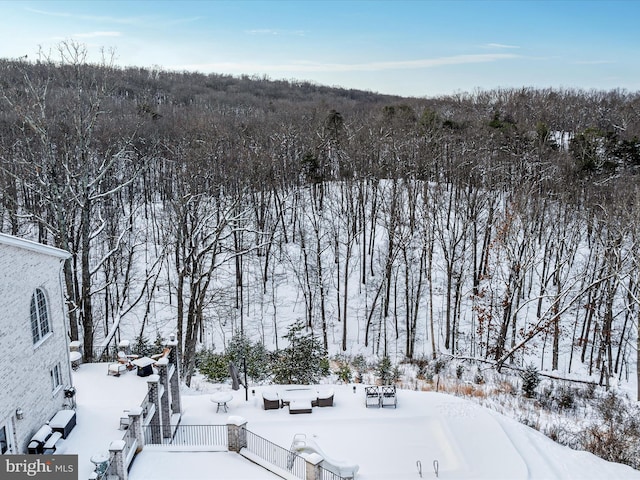 view of snowy aerial view