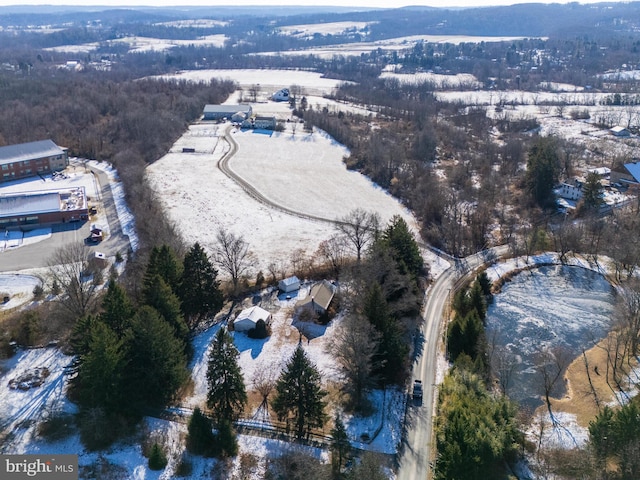 view of snowy aerial view