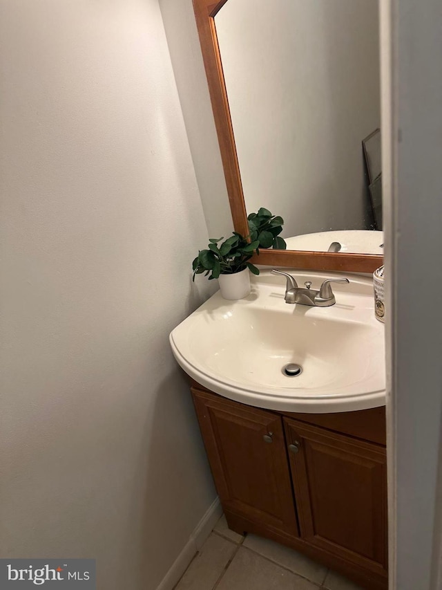 bathroom featuring vanity and tile patterned floors