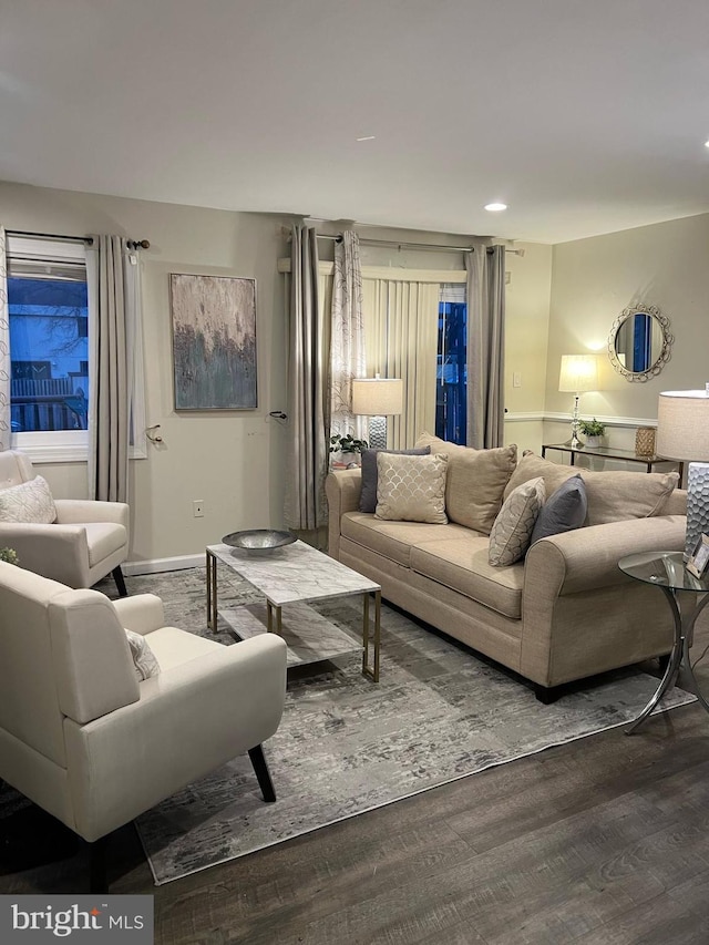 living room featuring hardwood / wood-style flooring