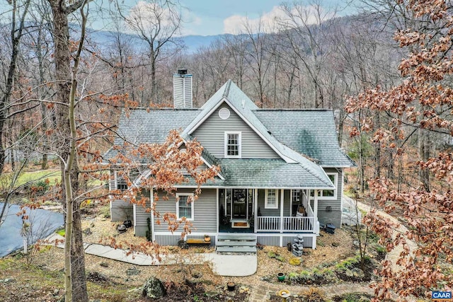 view of front of home with covered porch