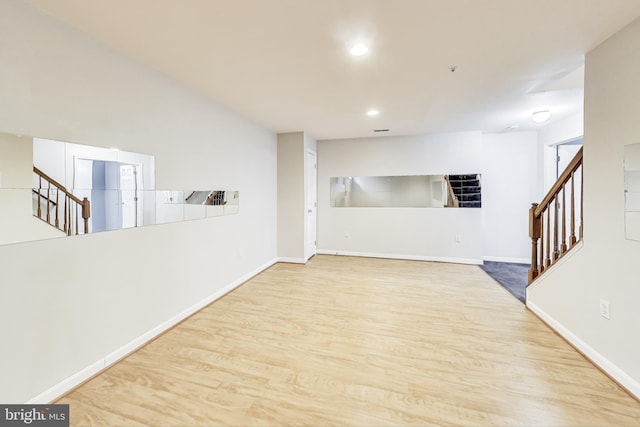 interior space with light hardwood / wood-style flooring