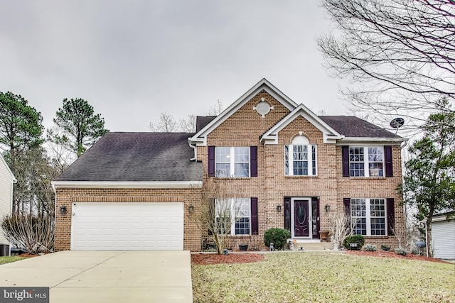 colonial inspired home with a front yard