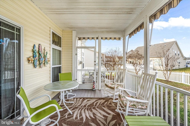 view of sunroom