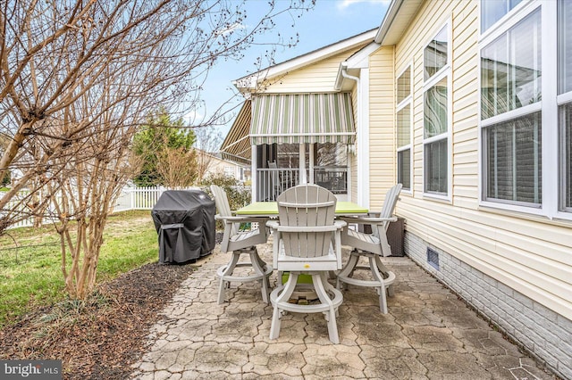 view of patio / terrace with area for grilling