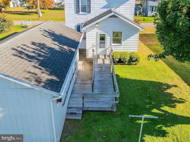 exterior space with a lawn