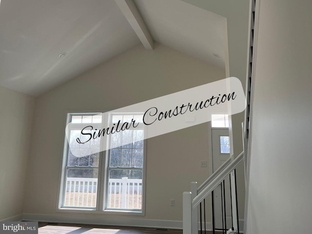 interior details with beamed ceiling