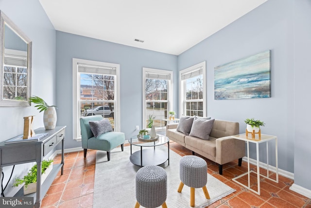 view of tiled living room